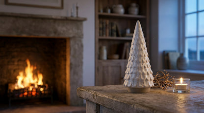 Snowy Ceramic Spruce Tree