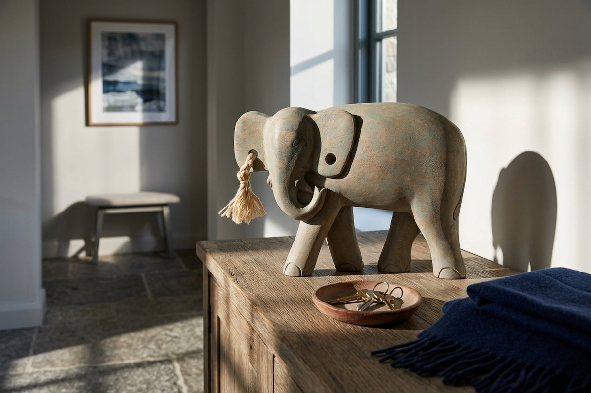 Skye Mango Wood Elephant Sculpture