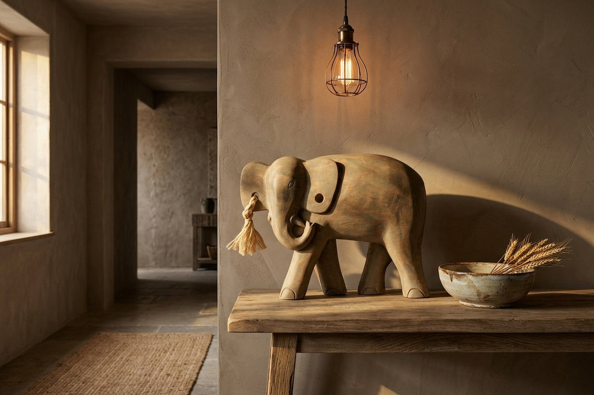 Skye Mango Wood Elephant Sculpture