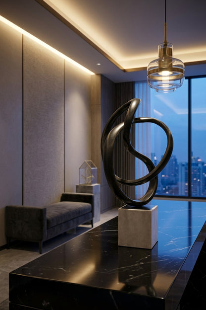 Efes Black Nickel Finish Knot Sculpture