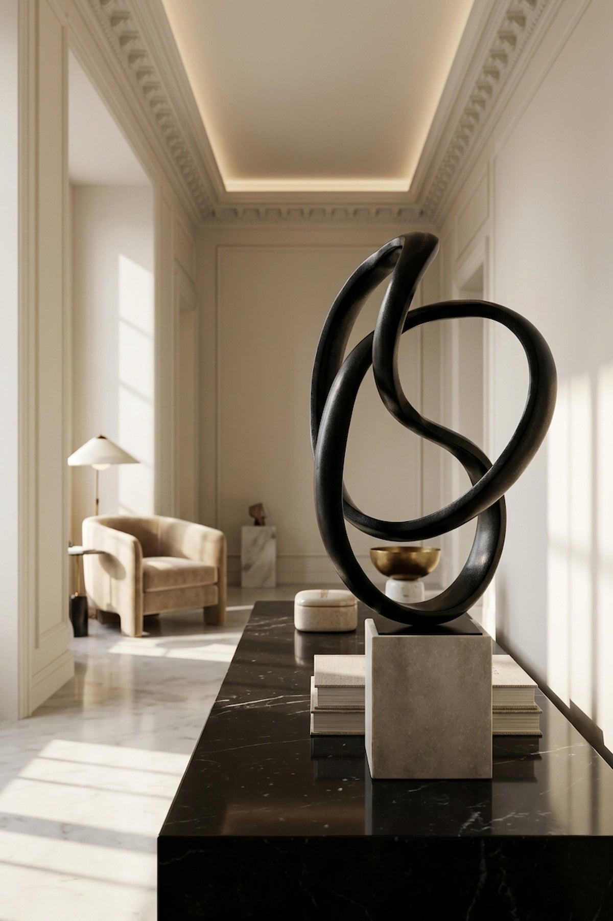 Efes Black Nickel Finish Knot Sculpture