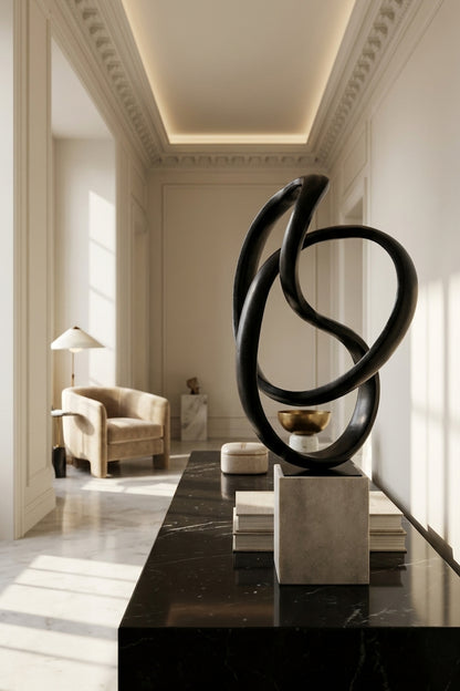 Efes Black Nickel Finish Knot Sculpture