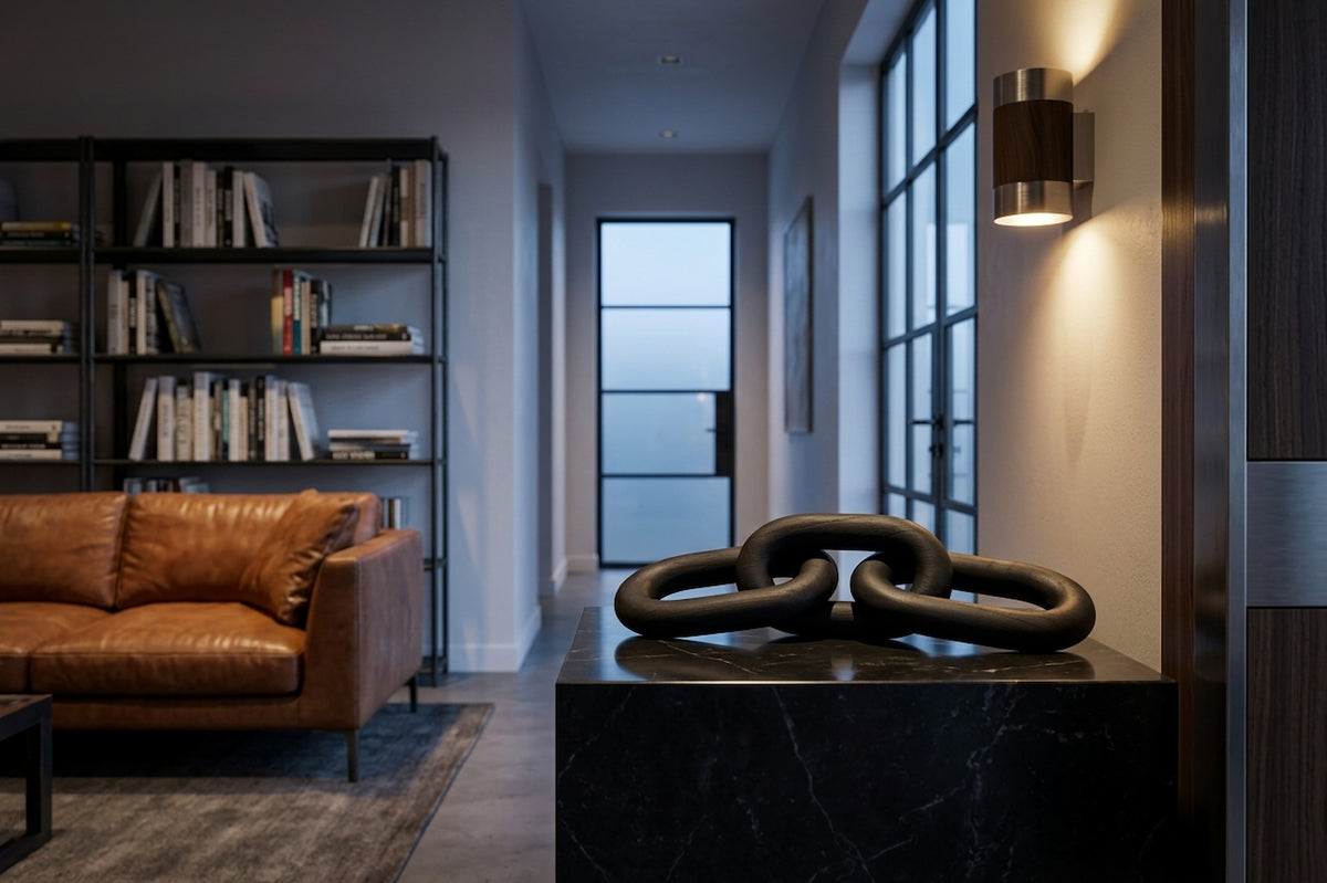Empire Black Wood 3 Link Chain Decor