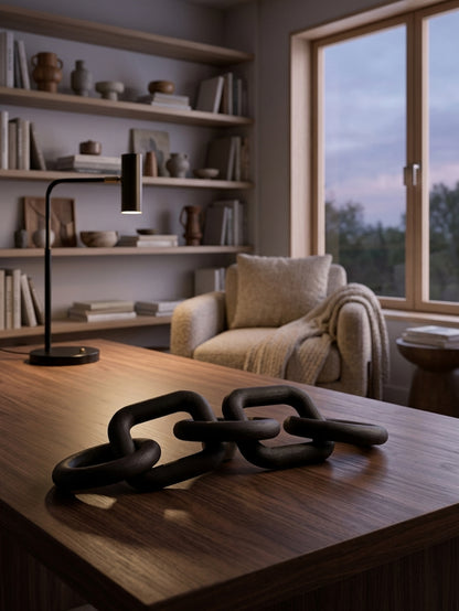 Empire Black Wood Five Link Chain Decor