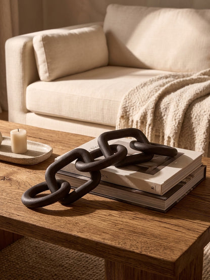 Empire Black Wood Five Link Chain Decor