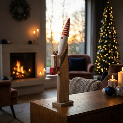 Wooden Festive Elf with Presents