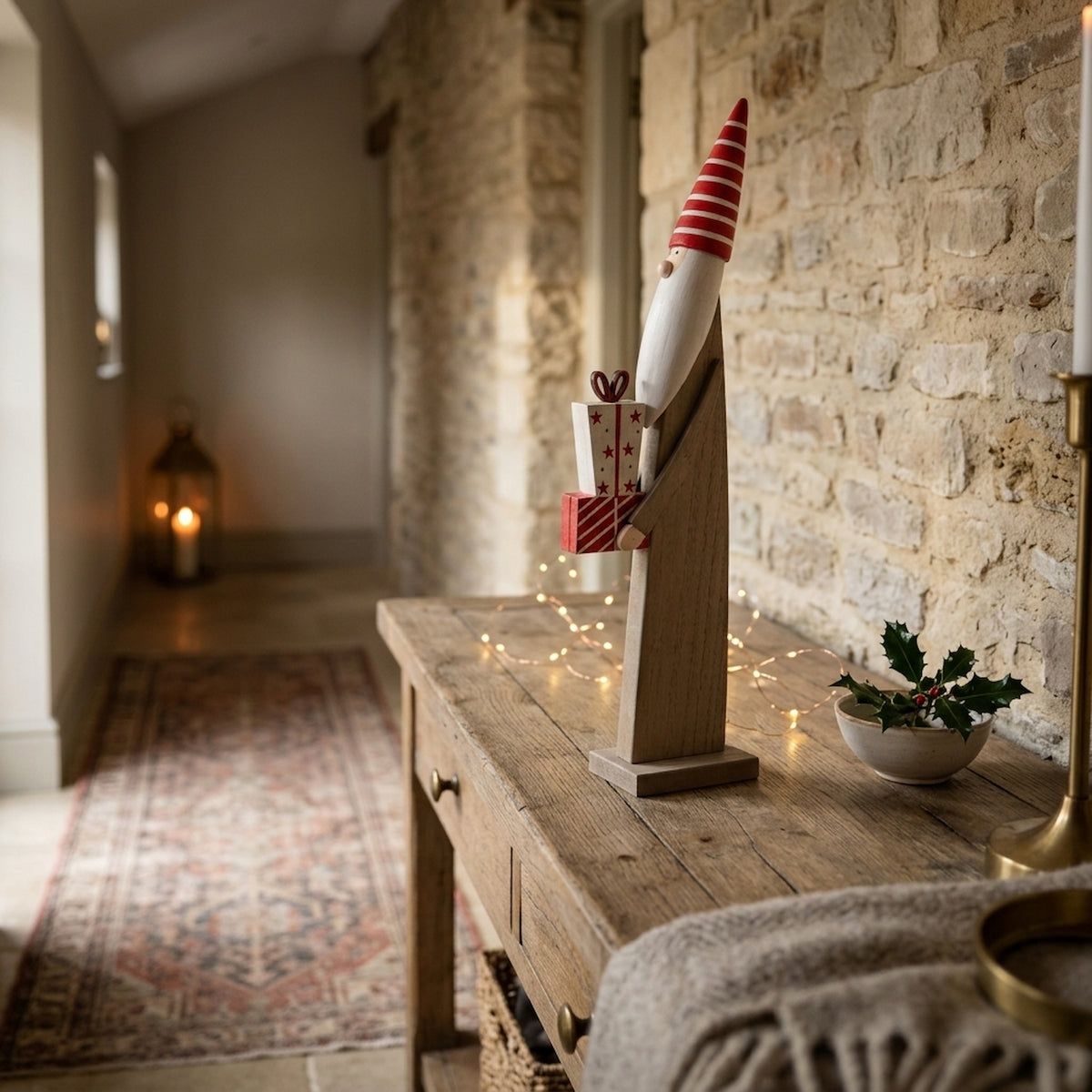 Wooden Festive Elf with Presents