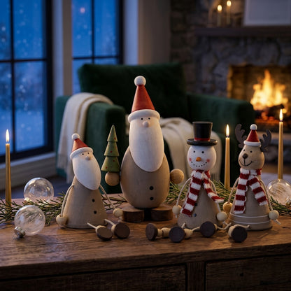 Wooden Jolly Sitting Reindeer Decoration