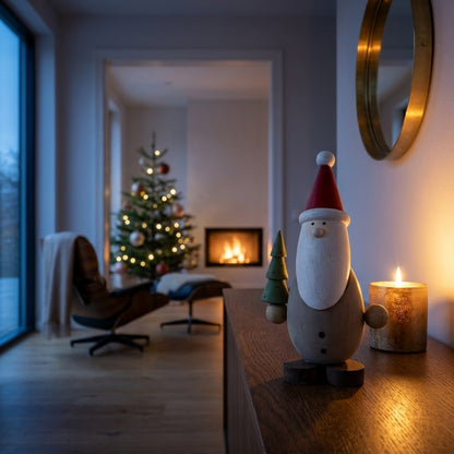 Wooden Santa with Tree