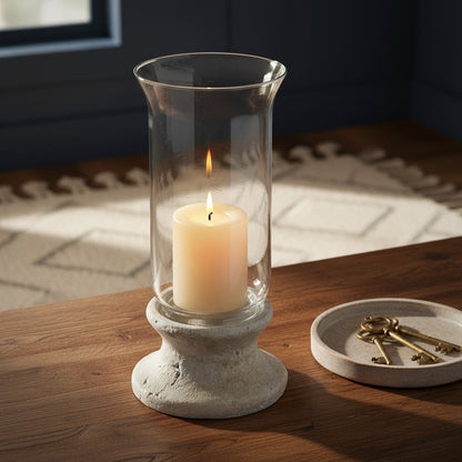 Stone Based Hurricane Lantern