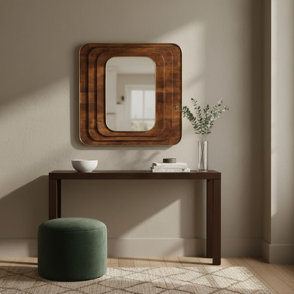 Haven Mango Wood Carved Wall Mirror