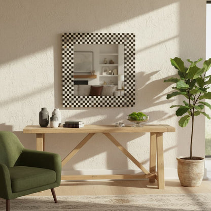 Nacre Mother Of Pearl Square Wall Mirror