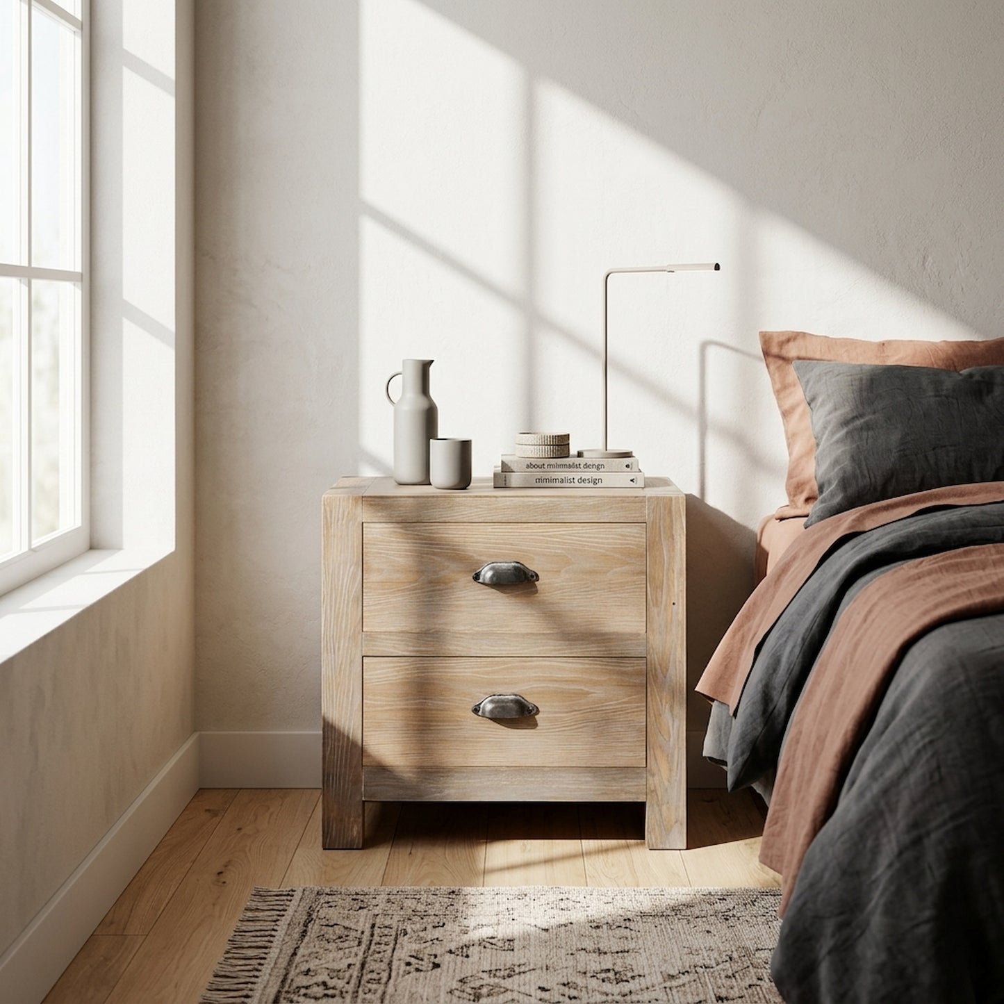 Haldon Collection 2 Drawer Bedside Table