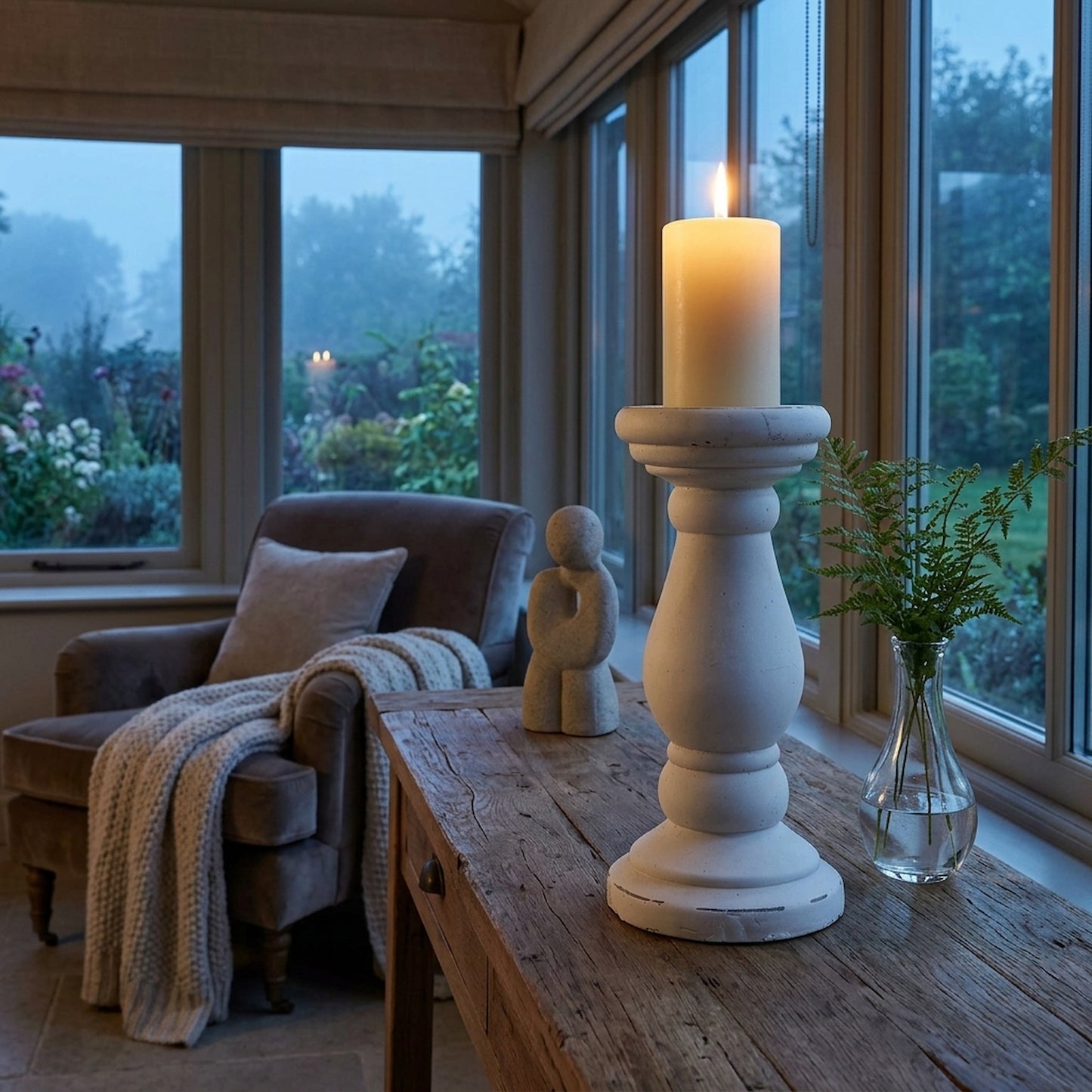 Matt White Ceramic Candle Holder