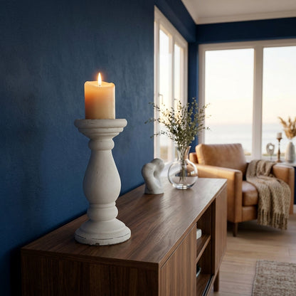 Matt White Ceramic Candle Holder