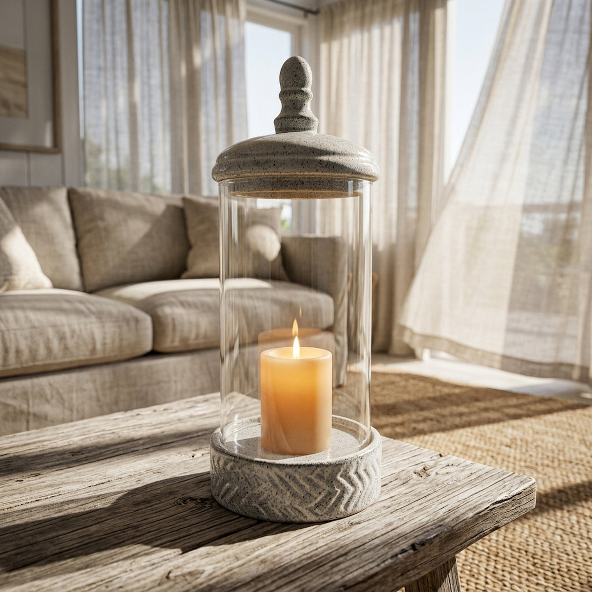 Sona Medium Hurricane Lantern With Lid