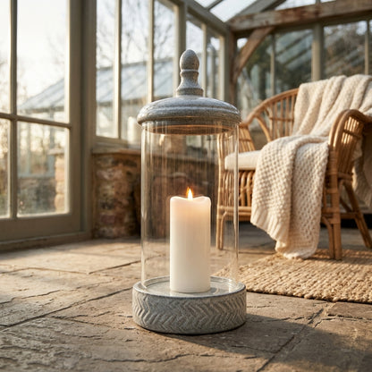 Sona Large Hurricane Lantern With Lid