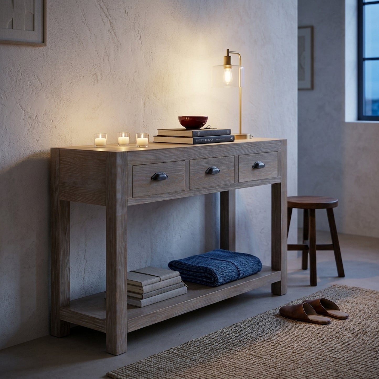 Haldon Collection 3 Drawer Console Table