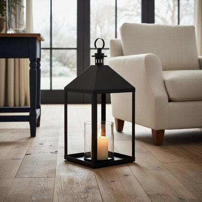 Astra Large Lantern With Glass Candle Holder