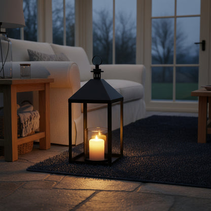 Astra Large Lantern With Glass Candle Holder