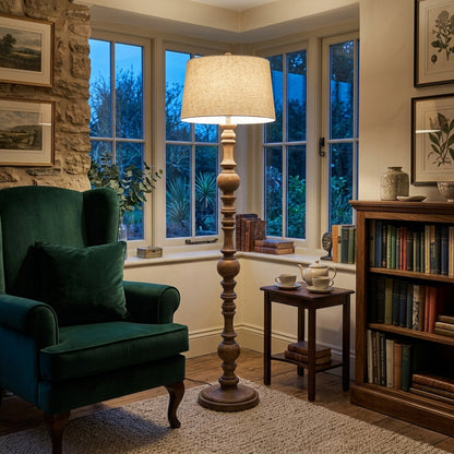 Seraphia Floor Lamp With Edged Linen Shade