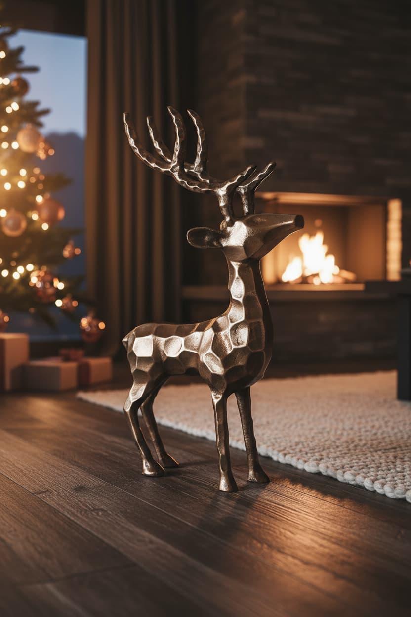 Erdem Gold Finish Standing Stag