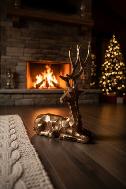 Erdem Gold Finish Sitting Stag