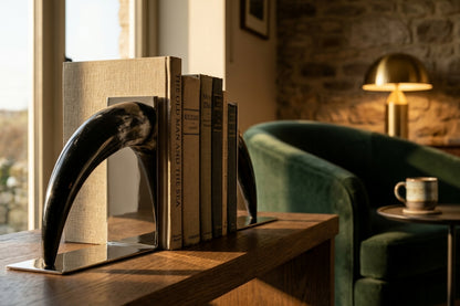 Cornu Set Of Two Buffalo Horn Bookends