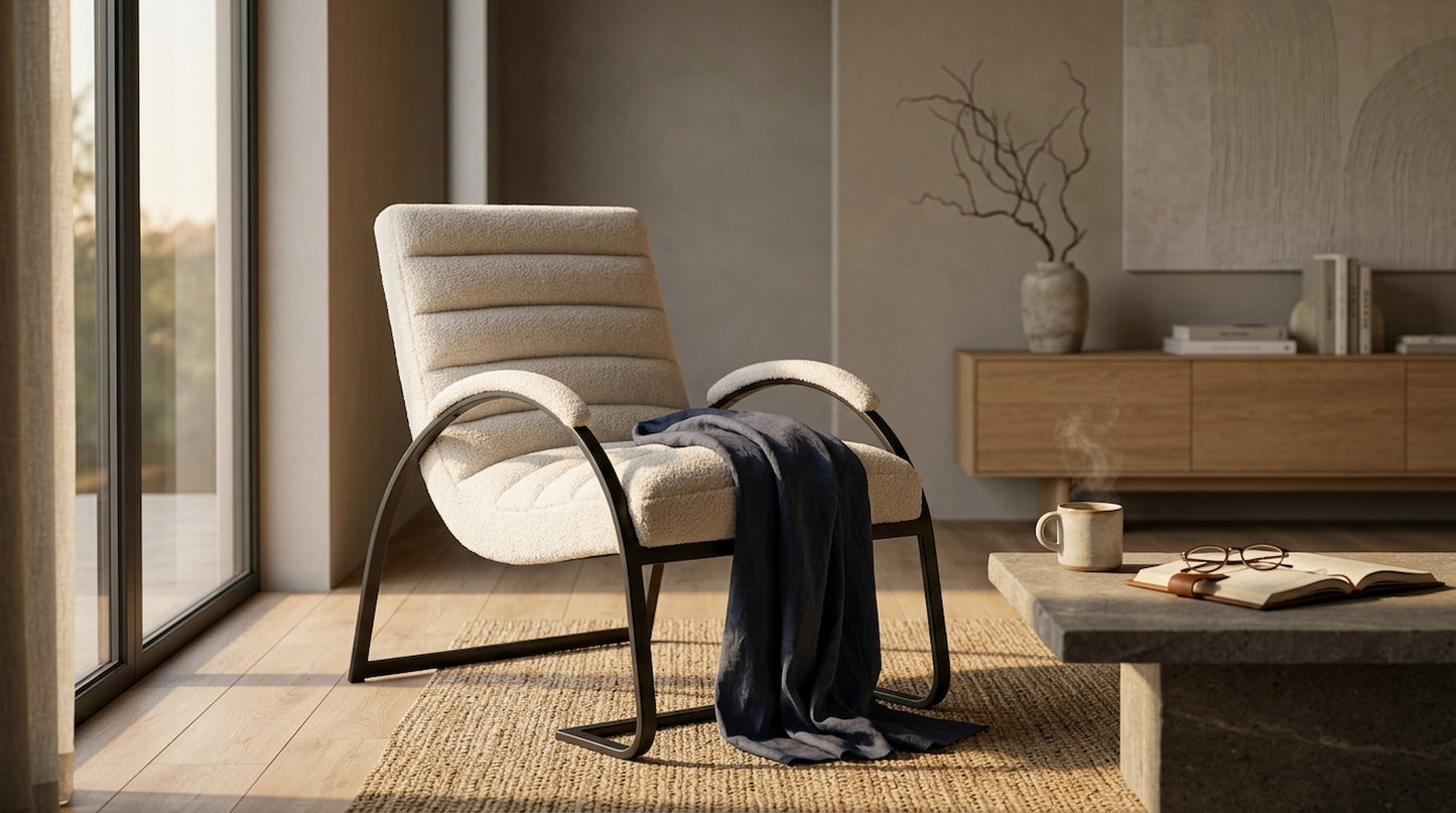 Boucle Ribbed Ark Chair