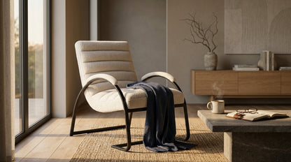 Boucle Ribbed Ark Chair