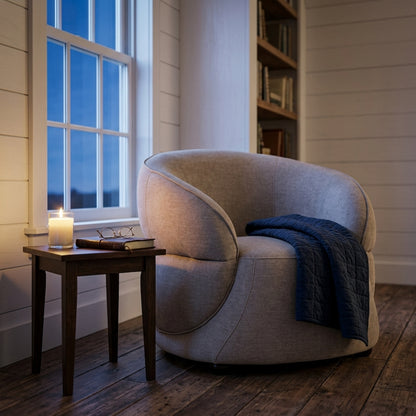 Muse Taupe Chenille Curved Chair