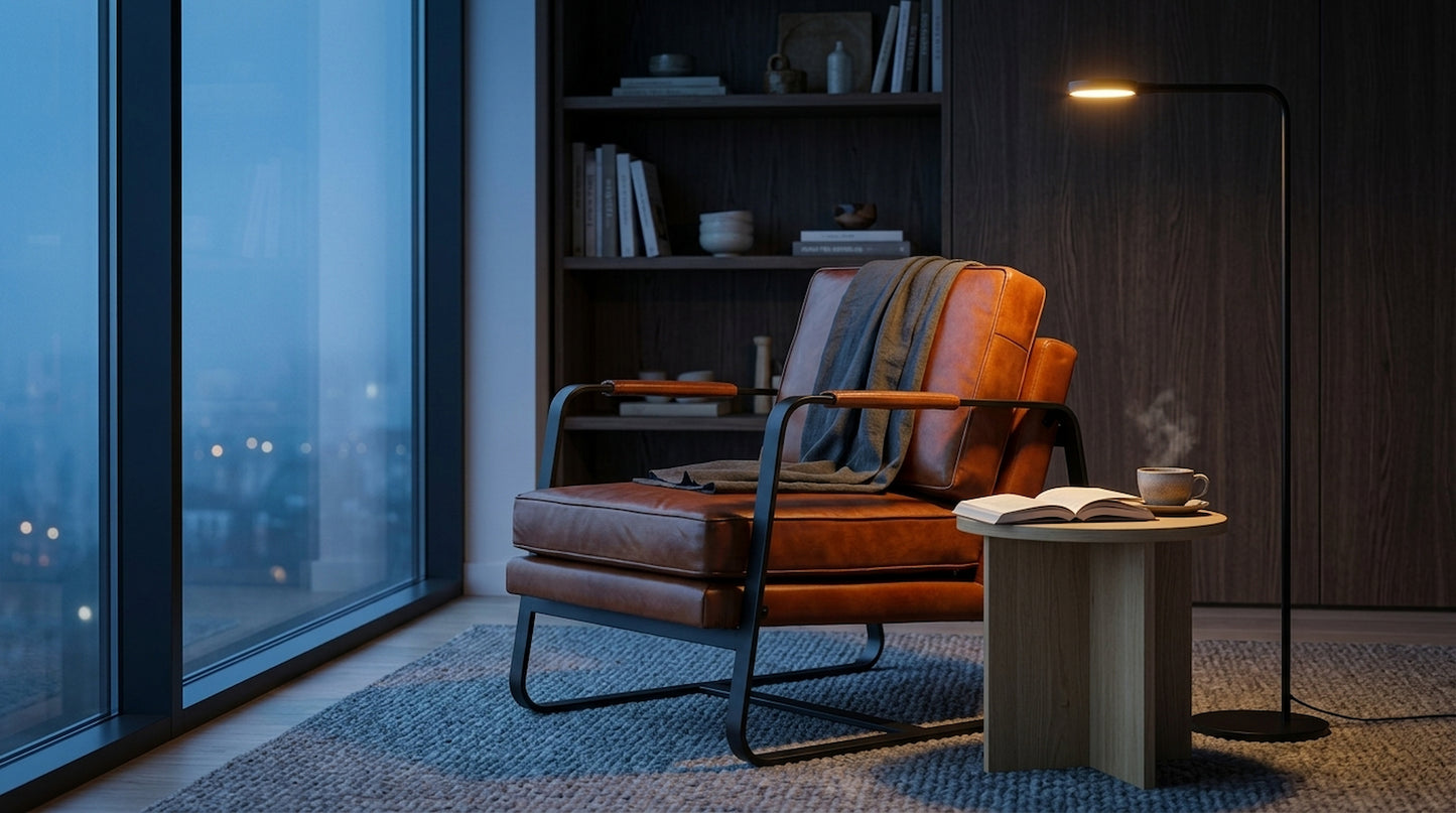Dakota Tan Leather Armchair With Black Iron Frame