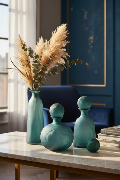 Opal Medium Blue Bottle Vase