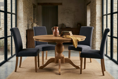 Bordeaux Natural Oak Wood Round Dining Table