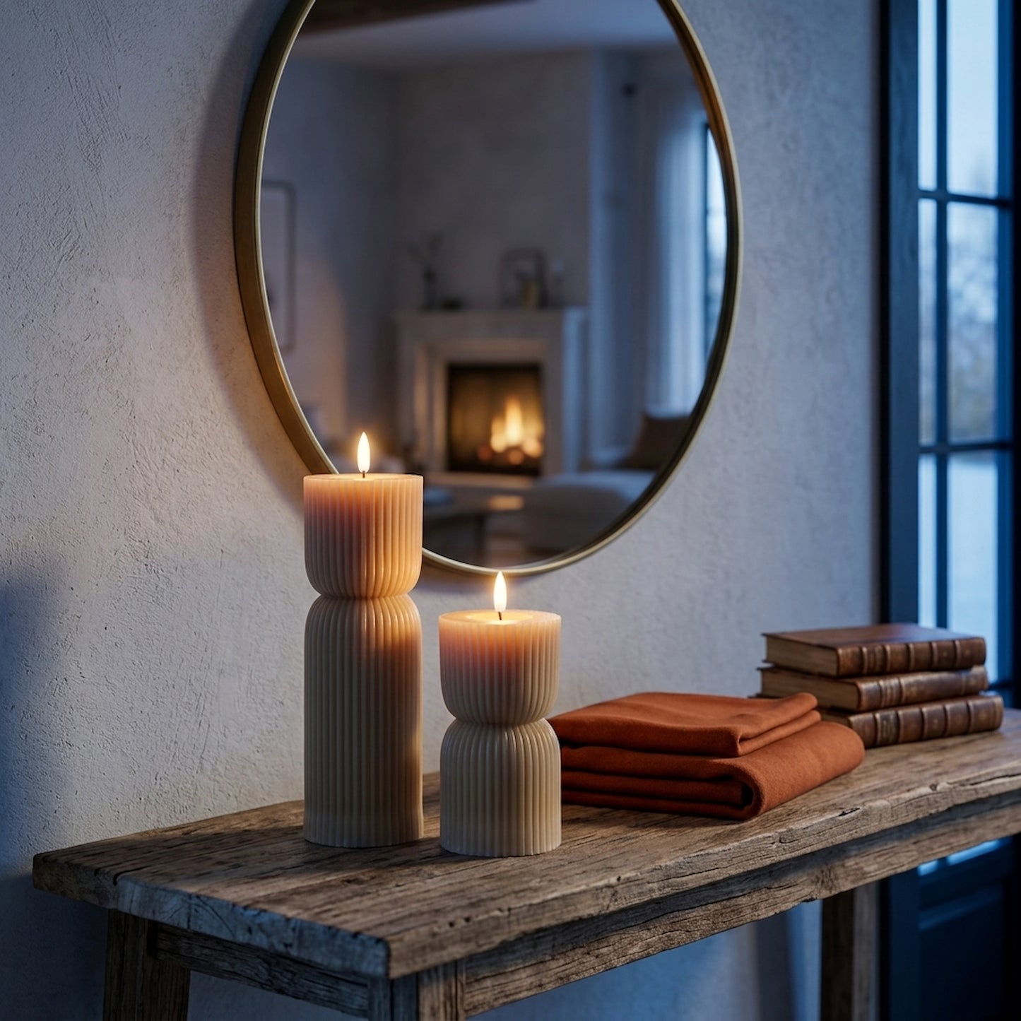 Luxe Collection Natural Glow 2.75x10 Stone Carved LED Candle