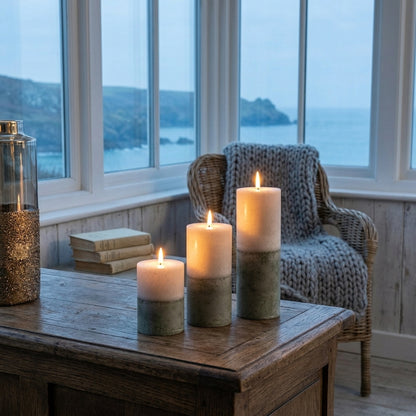 Luxe Collection Natural Glow 3x4 Stone LED Wax Candle