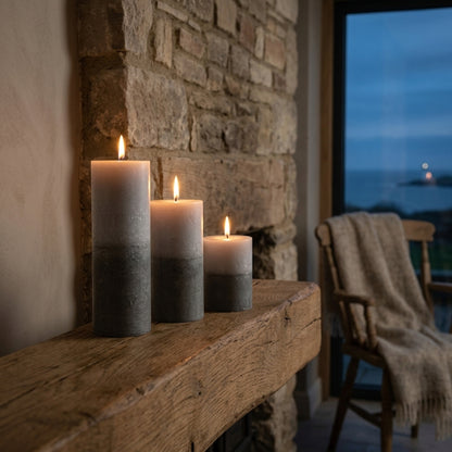 Luxe Collection Natural Glow 3x4 Stone LED Wax Candle