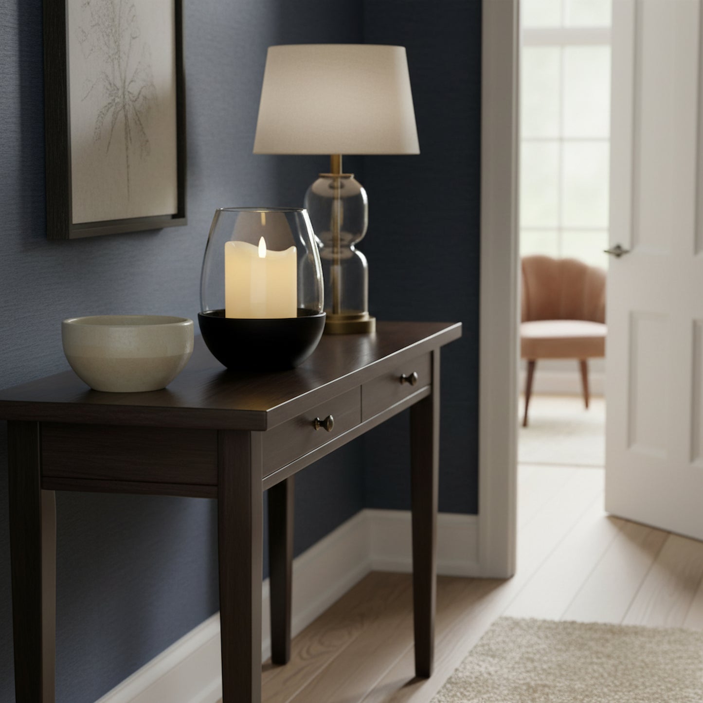 Neris Medium Candle Holder With Glass Goblet