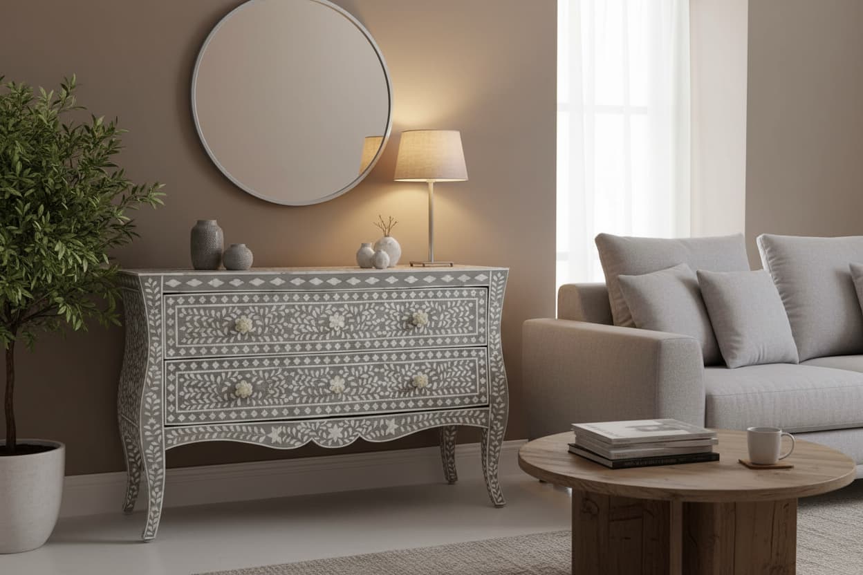 Unity Chest of 2 Drawers with Mother of Pearl Inlay