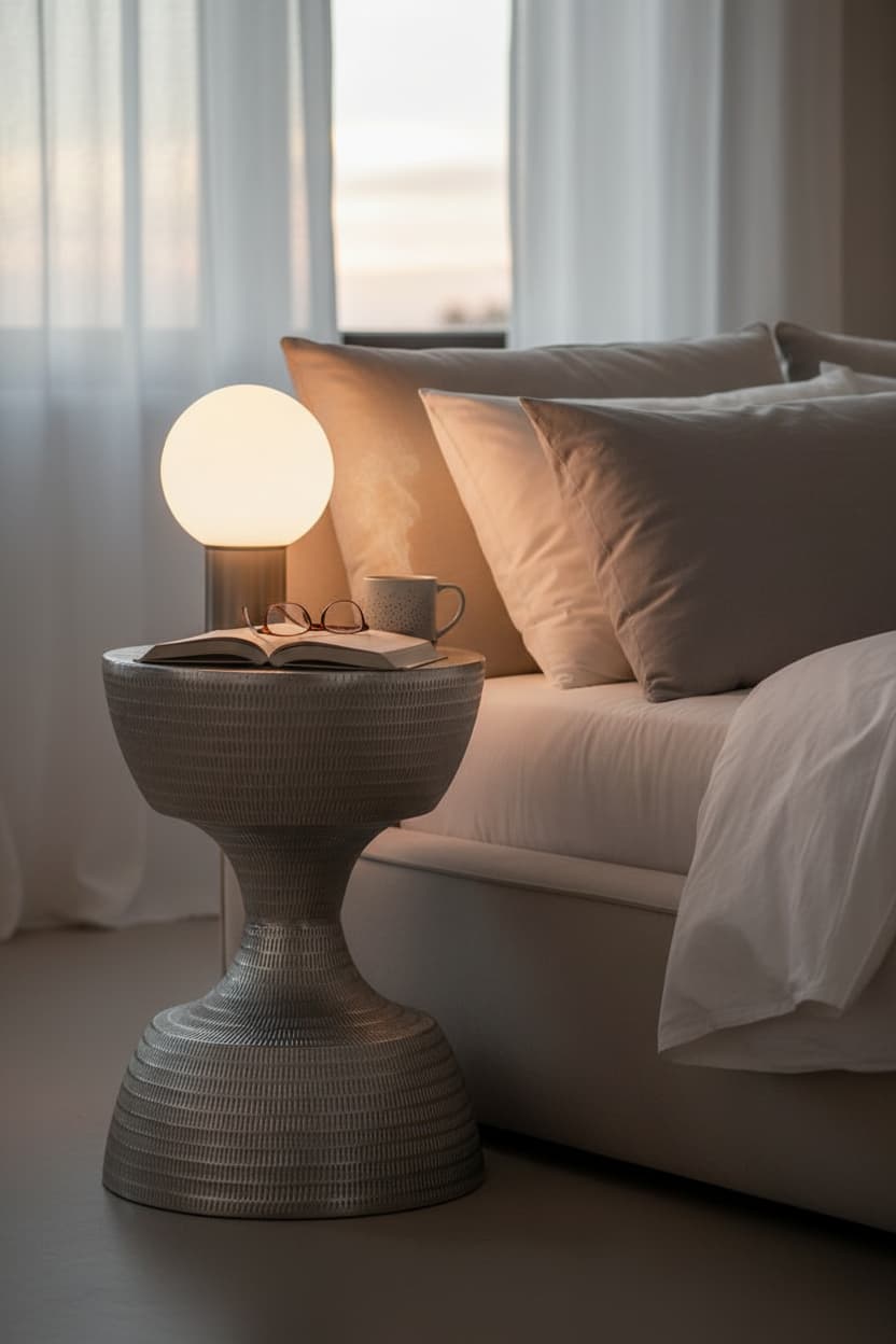 Alloy Small Textured Aluminium Side Table