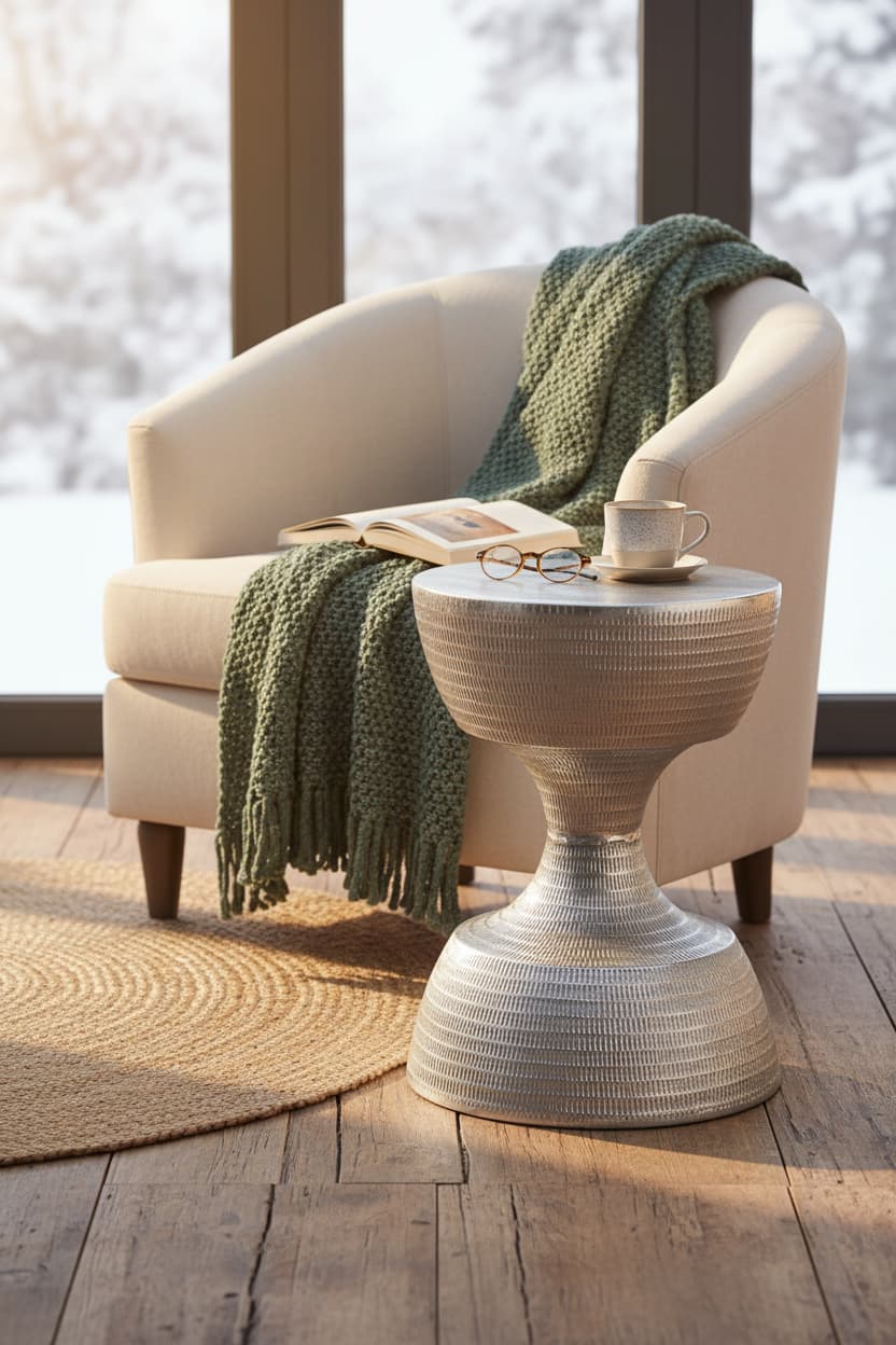 Alloy Small Textured Aluminium Side Table