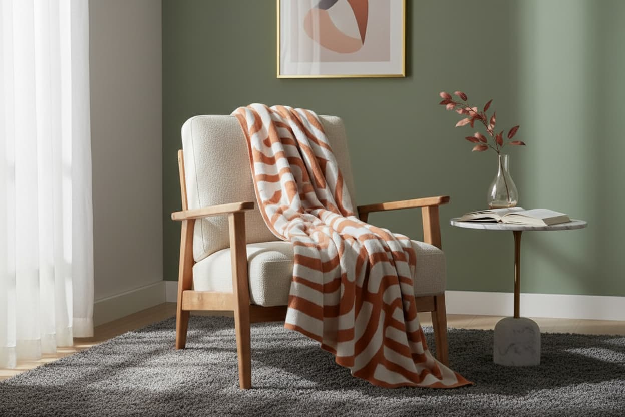 Zola Natural And Terracotta Throw