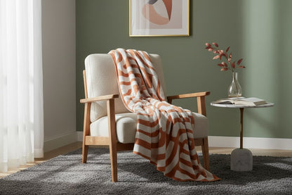 Zola Natural And Terracotta Throw