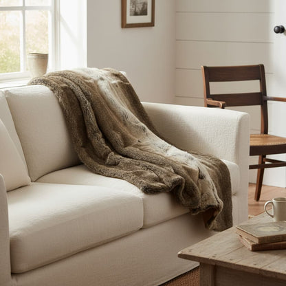 Folia Mocha Ombre Fur Throw