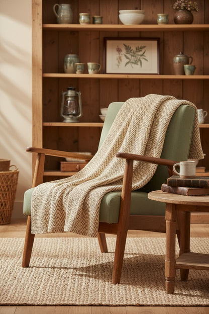 Sierra Beige Woven Throw