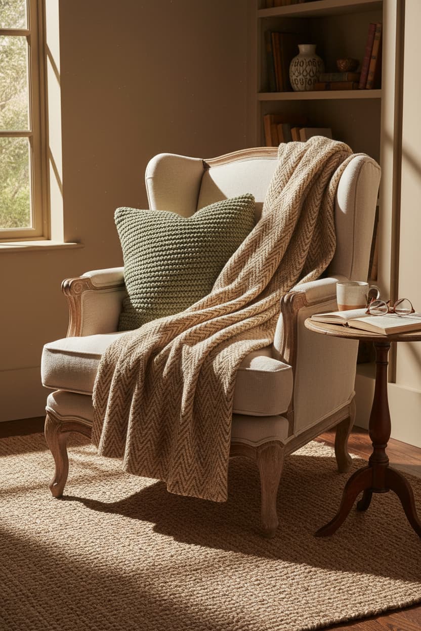 Sierra Beige Woven Throw