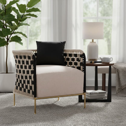 Bengal Black And White Jute Chair