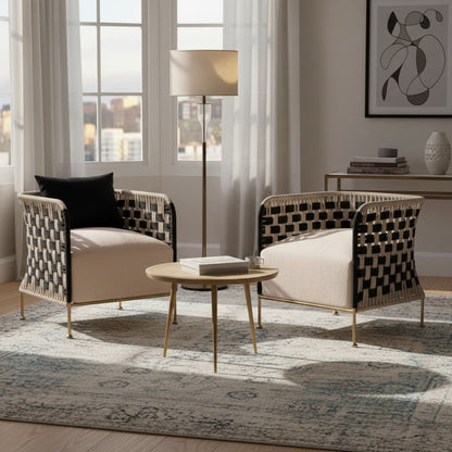 Bengal Black And White Jute Chair