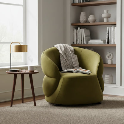 Muse Forest Green Curved Velvet Chair
