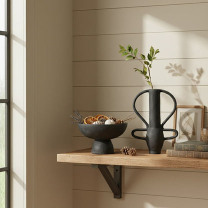 Silhouette Large Textured Black Vase